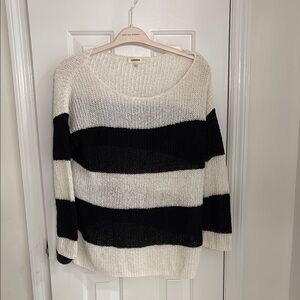 L’agence Women's Black and White Striped Sweater